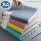 A4 Information Book Folder Transparent Centerfold Certificate Paper Storage Bag Student Album Collection Book Desk Organizer