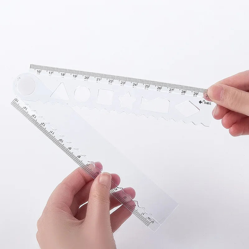 1PC 30cm Folding Flexible Ruler Transparent PVC Creative Drawing Tool Student Stationery Supplies