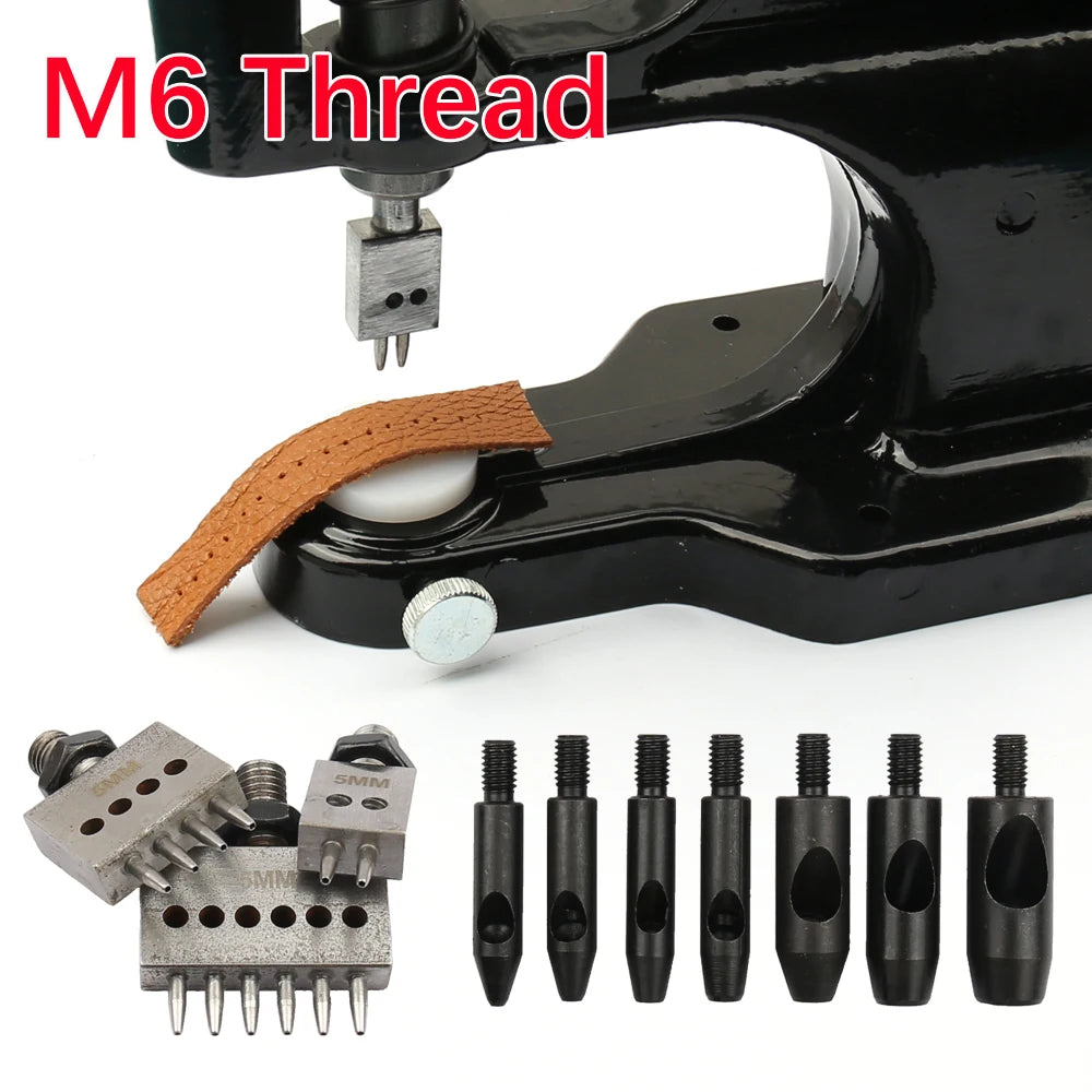 1Pcs M6 Thread Punching Suitable for European Vulcan 3 Round Spacing Cutting Dies LeatherCraft DIY Handmade Stitching Accessory