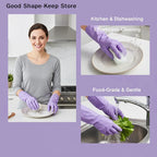 dailyWater Resistant Dish Washing Gloves 1 Pair Durable Latex Rubber Gloves Reusable for Kitchen Cleaning Laundry Gardening Use