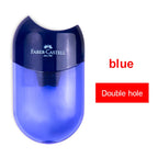 Faber Castell Cute Pencil Sharpener Double Hole with Container Plastic Student School Stationery Mini Manual Pencil Sharpeners