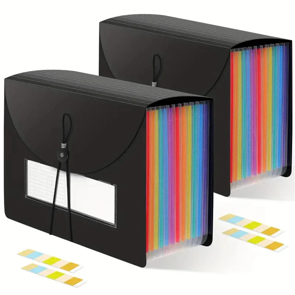 Rainbow 12-24-37Pocket Expanding File - A4 Accordion Folder, Portable Document/Bill/Receipt Holder for Organizing
