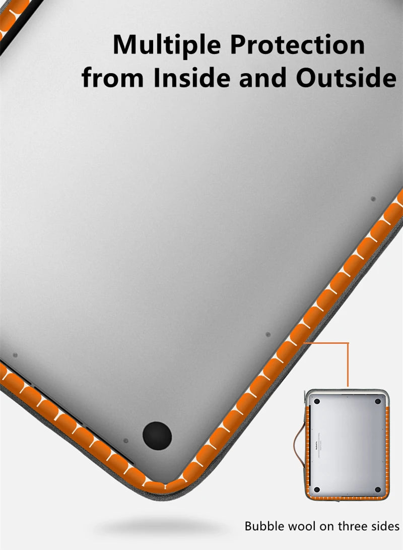 Multi-pockets Laptop Sleeve for MacBook Air 15.3 2024 Laptop Bag for MacBook Pro 14 M5 Shocproof Notebook Bag for Dell/Xiaomi 16
