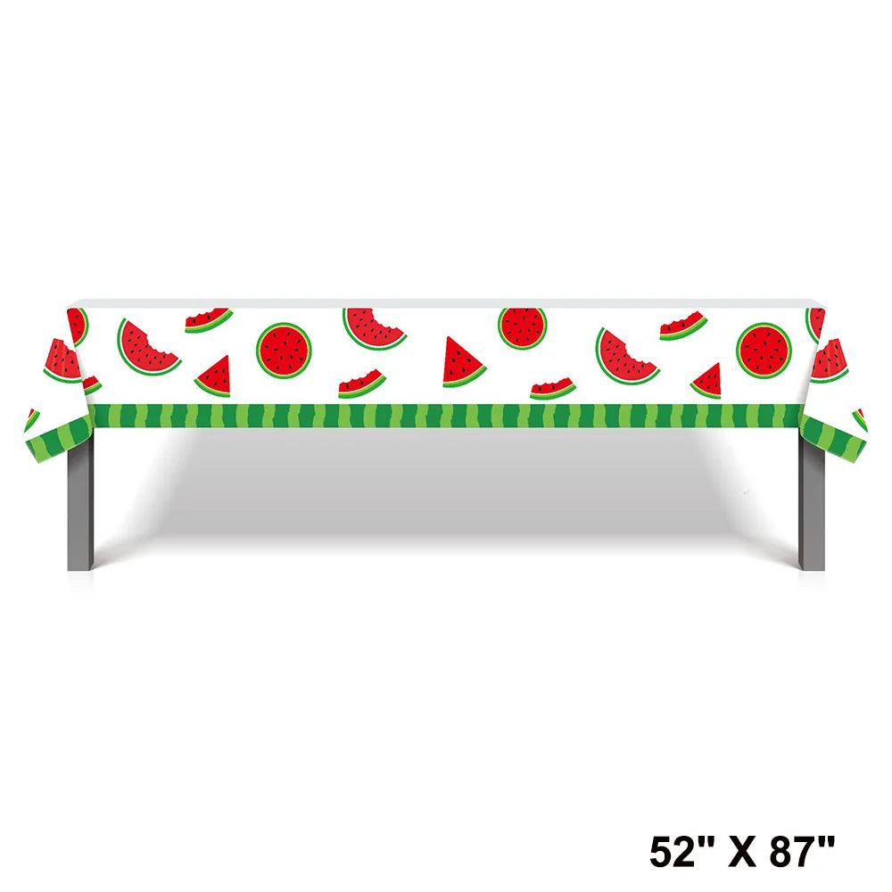 Watermelon Party Tablecloth Plastic TableCover One in a Melon Theme Girl Birthday Decoration 1st 2nd 3th Birthday Party Supplies