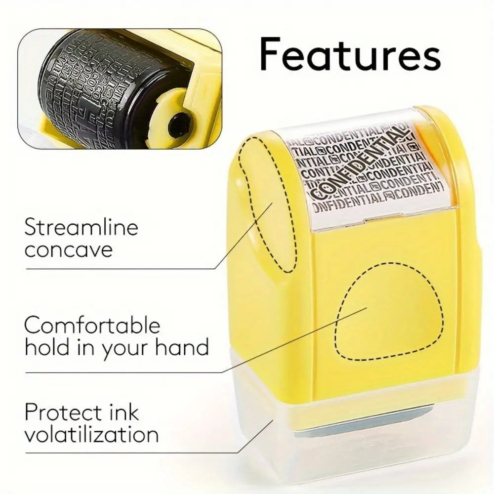 Leakproof Identity Theft Protection Roller Stamp Portable Ink Refill Identity Stamp Roller Roller Stamp Garbled Chapter