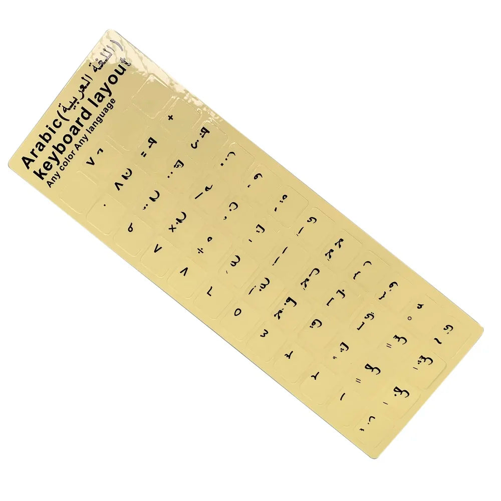 Eco-Environment Plastic White Black Red Arabic Letter Keyboard Stickers On Transparent Background