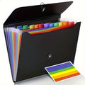 13 Pockets Accordion File Holder - Expanding File Folder Organizer for A4 Letter Size Paper Documents