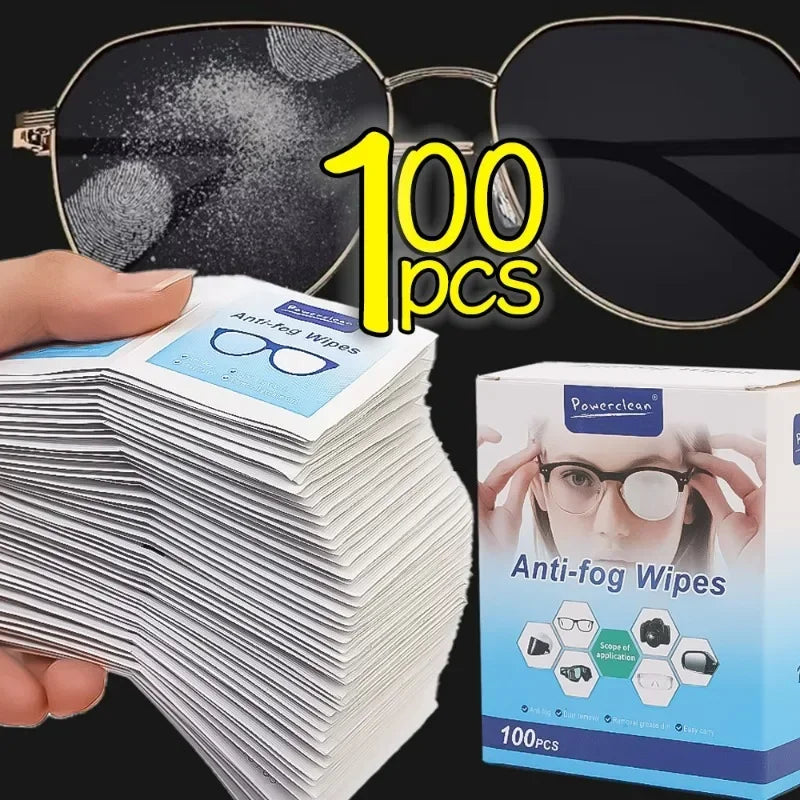 10-100Pcs Glasses Cleaning Wet Paper Disposable Anti Fog Misting Dust Remover Lens Wipes Sunglasses Phone Screen Cleaner