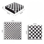 20pcs 33cm 2Ply  Black and White Checkerboard Printed Napkins Party Printed Decorative Napkins Disposable Placemats DIY Paper