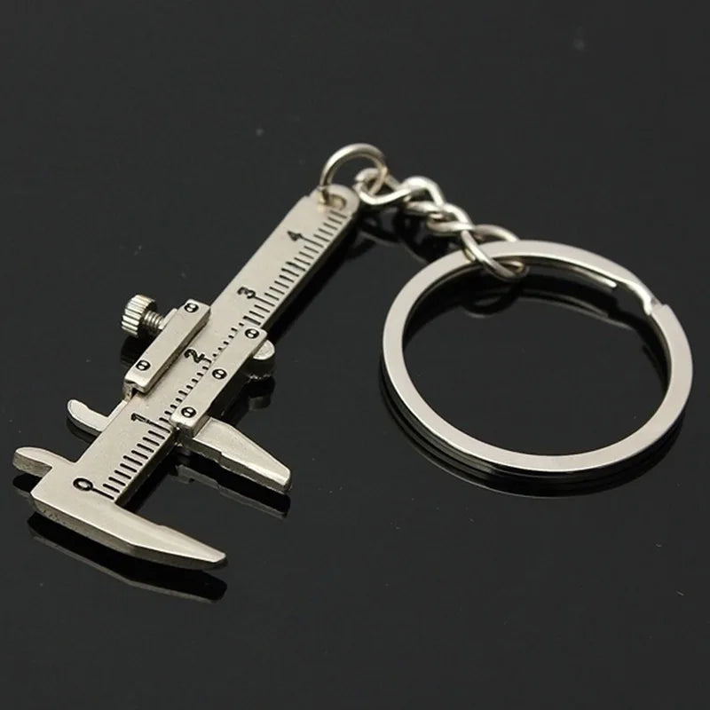 Mini Metal Ruler Vernier Caliper Portable 0-40mm keychain Measuring Gauging Tools Car Turbo key Chain Ring Ruler Caliper