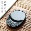Chinese Calligraphy Ink Stone Carved Dragon Pattern, Traditional Shezhou Inkstone for Painting