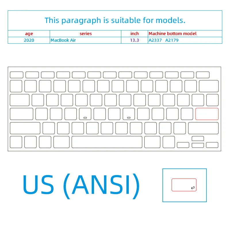 (Us American Version) Translucent Gray Mbp Suitable for Apple Mac Book Keyboard Stickers, Translucent Protective Stickers, Compatible with 13- 16inch MacBook Air/Pro
