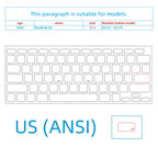(Us American Version) Translucent Gray Mbp Suitable for Apple Mac Book Keyboard Stickers, Translucent Protective Stickers, Compatible with 13- 16inch MacBook Air/Pro