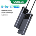 UGREEN Uno USB C HUB 6-in-1 4K60Hz PD100W 10Gbps USB3.2 Splitter Adapter for Laptop Macbook Pro Air USB Expander Docking Station