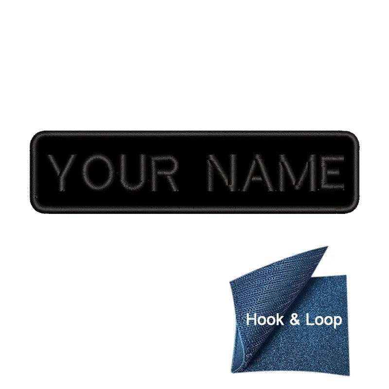 1PC 10cmX2.5cm Custom Personalized Name Embroidered Patch Number Stripes Badge Tags Armband Iron On Backing Hook & Loop Backing