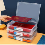 1Pc Transparent Storage Container Plastic Dustproof Box Stationery Jewelry Portable Large Capacity A4 A5 File Organizer Supplies