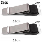 6-1PCS Stainless Steel Leather Pen Holder Pencil Clamps Notebook Bookmark Practical Organizer Clip Pen Holder Office Stationary