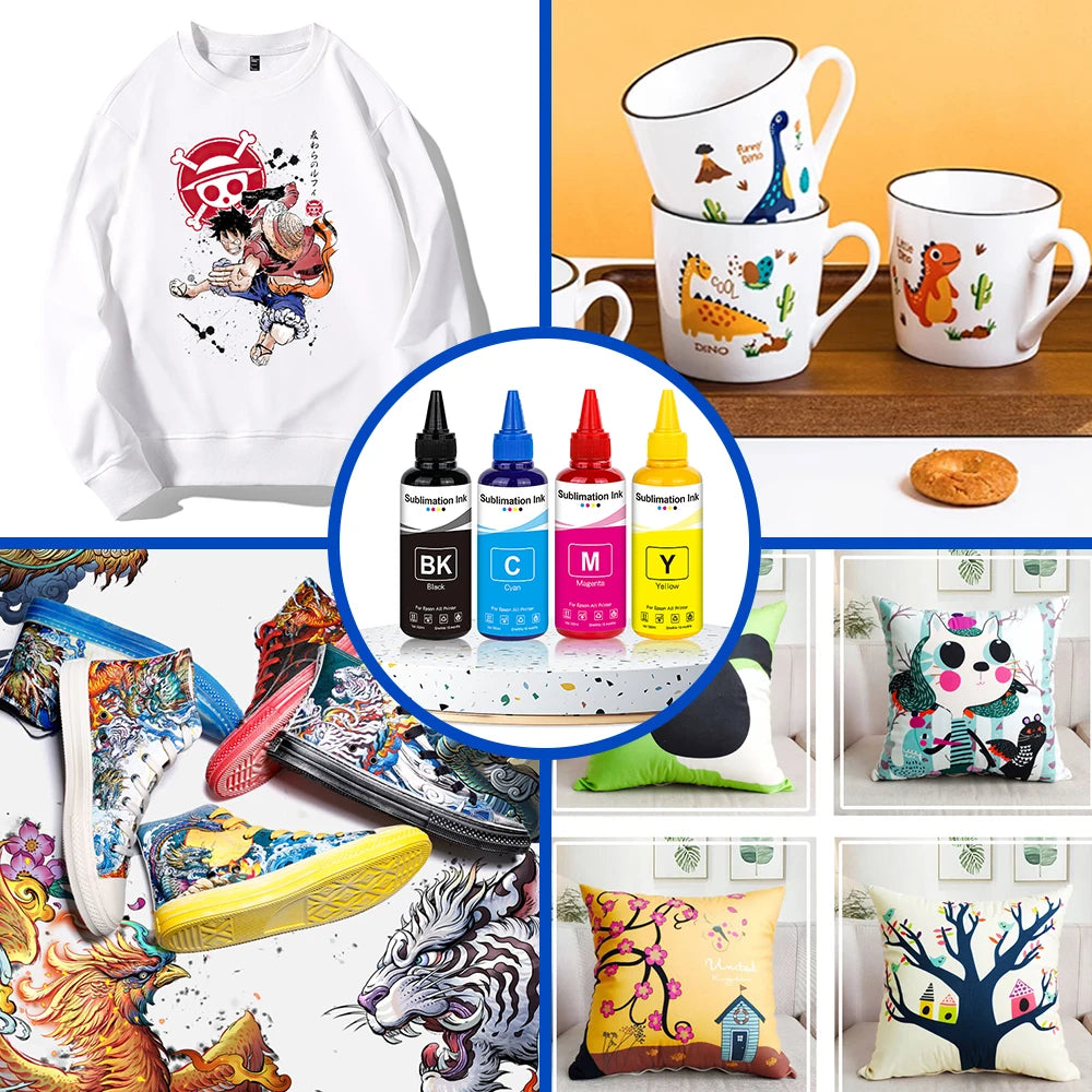 100ml Sublimation Ink 4 Colors/Set for Epson All Printer ET-3700 ET-3800 ET-3850 ET-4800 ET-4810 ET-4850 ET-7700 Printer Ink