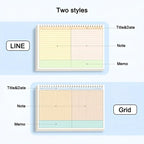 B5 Spiral Multifunctional Notebook Grid/Horizontal Lines Separate the Thick Paper Roll Notepad, Suitable for Planners and Studen