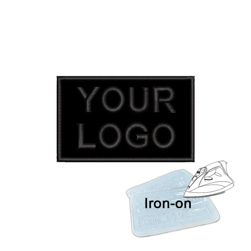 1PC 8x5cm Custom Name Tags Embroidered Patch Personalized Stripes Badge Number  Text Badge Iron On Backing Hook & Loop Backing
