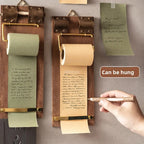 Vintage Sticky Note Clip Hanging Roll Paper Sticky Note No Sticky Ins Wind Board Note Blank Notepad Message Pad