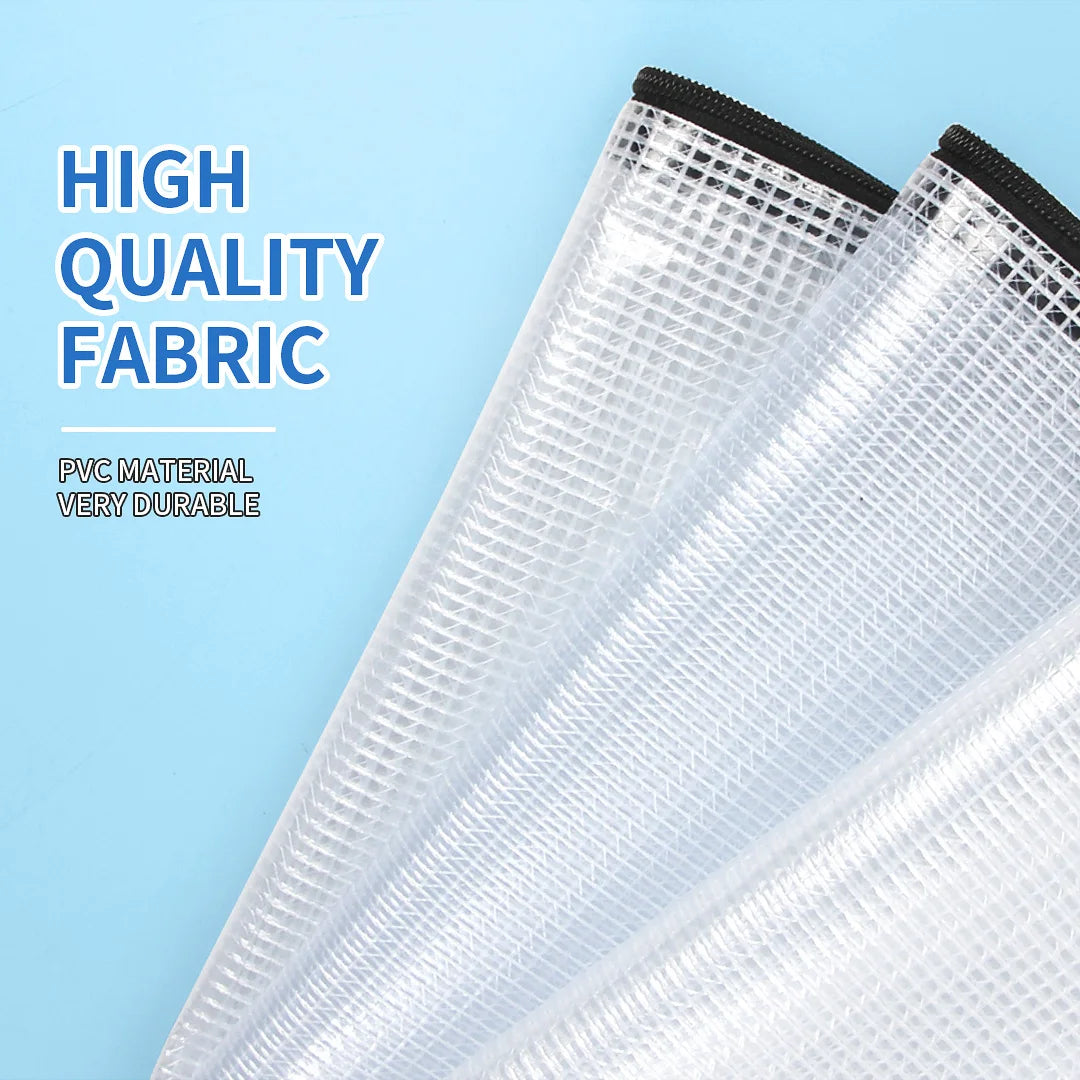 12-Piece Plastic Mesh Zip File Bag, Waterproof and Tear-Resistant File Folder, Multi-Size Zip File Bag for School Office Home Tr