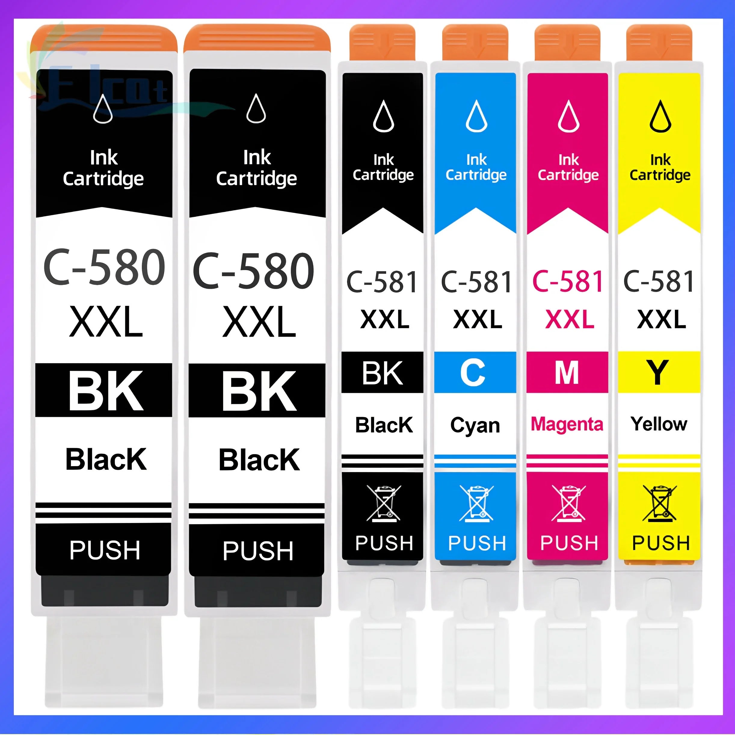 PGI-580 CLI-581 PGI580 CLI581 Ink Cartridge 580XXL 580XL For Canon PIXMA TS6150 TS6250 TS6350 TS705 TS8150 TS9150 TS8350 Printer