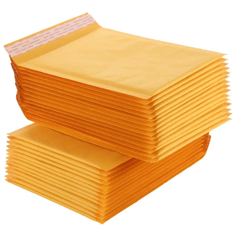 50/10pcs Kraft Bubble Envelopes Bags Mailers Self-adhesive Sealed Waterproof Business Shipping Bag Gift Packaging Storage Pouch
