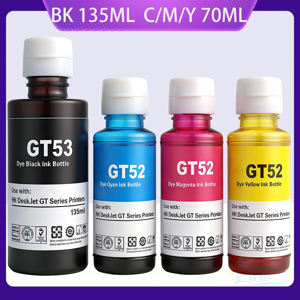 GT51 GT52 GT53 GT5810 GT5820 Refill Ink Dye ink For HP Smart Tank 450 455 500 510 515 519 530 559 615 618 655 720 750 Printer