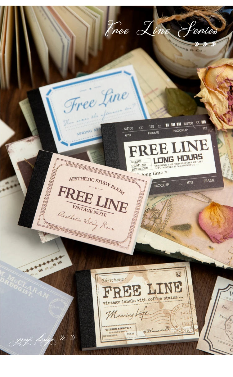 Yoofun 96 sheets Vintage Style Memo Pad Material Paper for Journal Planner Scrapbooking Materials Stationery Notes Paper
