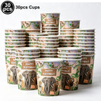 Jungle Disposable Paper Plate Napkin Cup Safari Animal Party Supplies for Baby Shower Safari Jungle Theme Birthday Decoration