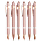 5-10 Pack 2-in-1 Stylus Pen, Retractable Ballpoint Pen w/ Stylus Tip for Touch Screen, Metal, 1.0mm Black Ink
