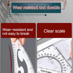 2Pcs/Set Multifunctional Triangle Ruler 30/45 Degree Measurement Angle Isosceles Triangle Ruler Geometry Students Drafting Tool