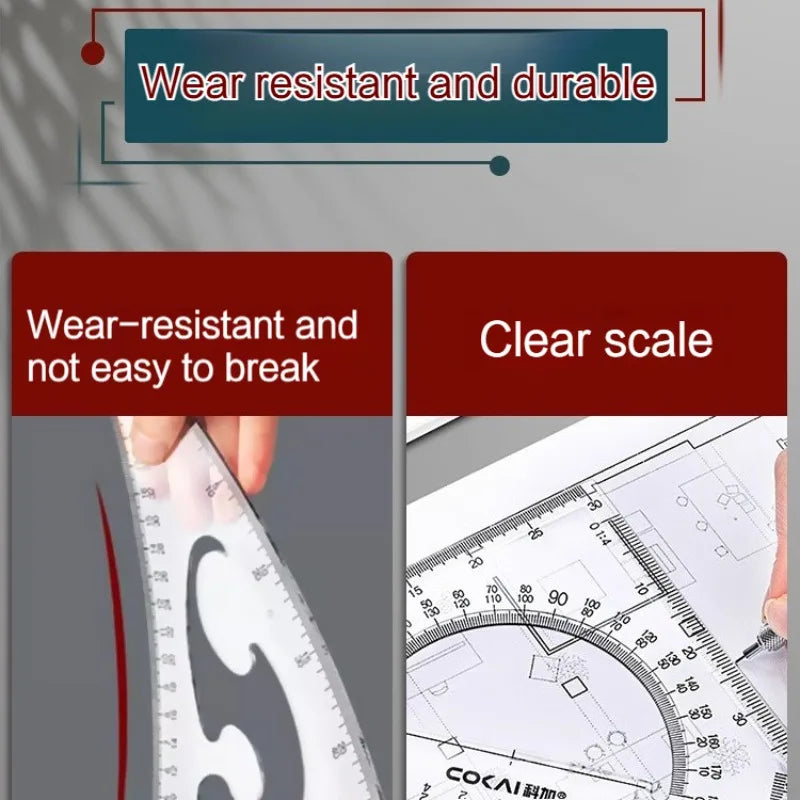 2Pcs/Set Multifunctional Triangle Ruler 30/45 Degree Measurement Angle Isosceles Triangle Ruler Geometry Students Drafting Tool