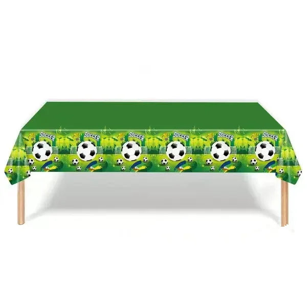 Football Party Tablecloth Decorations Soccer Ball Theme Party Supplies Disposable Table Cover Tableware Set Kids Birthday Party