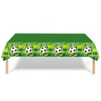 Football Party Tablecloth Decorations Soccer Ball Theme Party Supplies Disposable Table Cover Tableware Set Kids Birthday Party