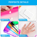 12-Piece File Holder, Binder Dividers with Snaps, Fits 2/3/4/11 Binders, 6 Colors