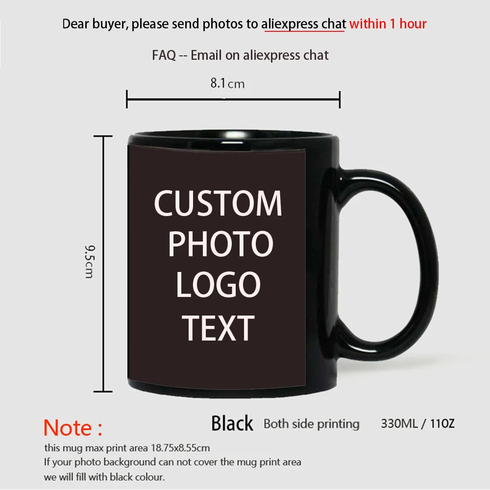 Personalised Your Photo Mug, Custom NAME IMAGE Cup, Customize Coffee Mugs, Tea Cups, Mothers' Day, Fathers' Day Wedding Gift
