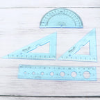 4Pcs Bendable Soft Ruler Set Premium Plastic Student Geometry Tools Clear Scale Portable School Rulers for Kids Boys Girls