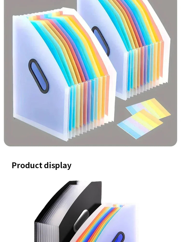 13 Grid Vertical Portable Expandable Accordion Bag Multi-Layer Paper Storage Bag Student Special Office Folder for File Stora