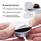Icafilds Disposable Nespresso Vertuo Coffee Capsule Seal Aluminum Foils Cream Cafe Filter Lid Sticker For Nespresso Vertuo Plus