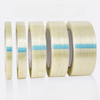 25m Striped Fiber Tape Transparent Single Side Adhesive Fiberglass Tape Insulation Wrap for Lithium Battery Pack Packaging Fixed
