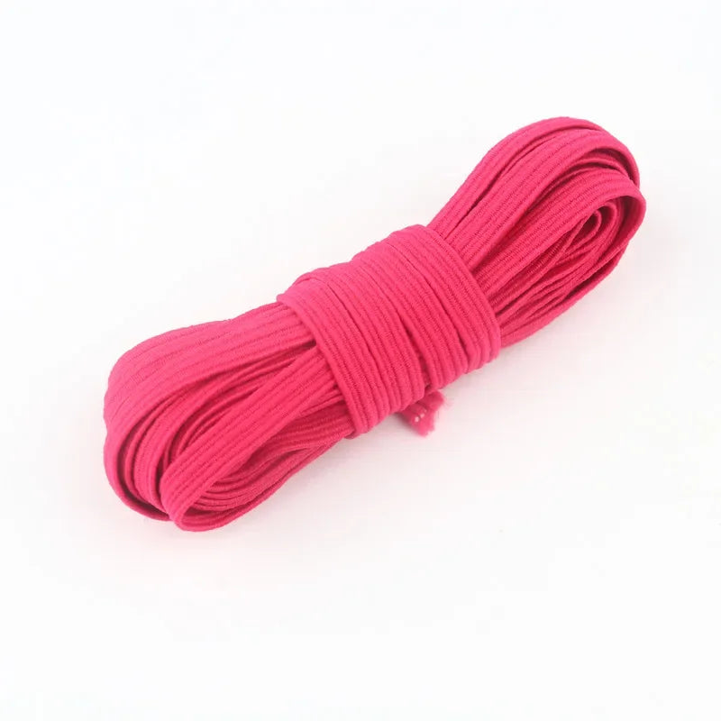 5m 10m 20m 40m 90m Elastic Elastic Band 6mm Color Sewing Household Rubber Band Elastic Band Garment Sewing Accessories