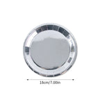 Silver Laser Paper Disposable Tableware Set Dinner Paper Plate Cup Napkin Tablecloth for Birthday Party Retirement Wedding Party