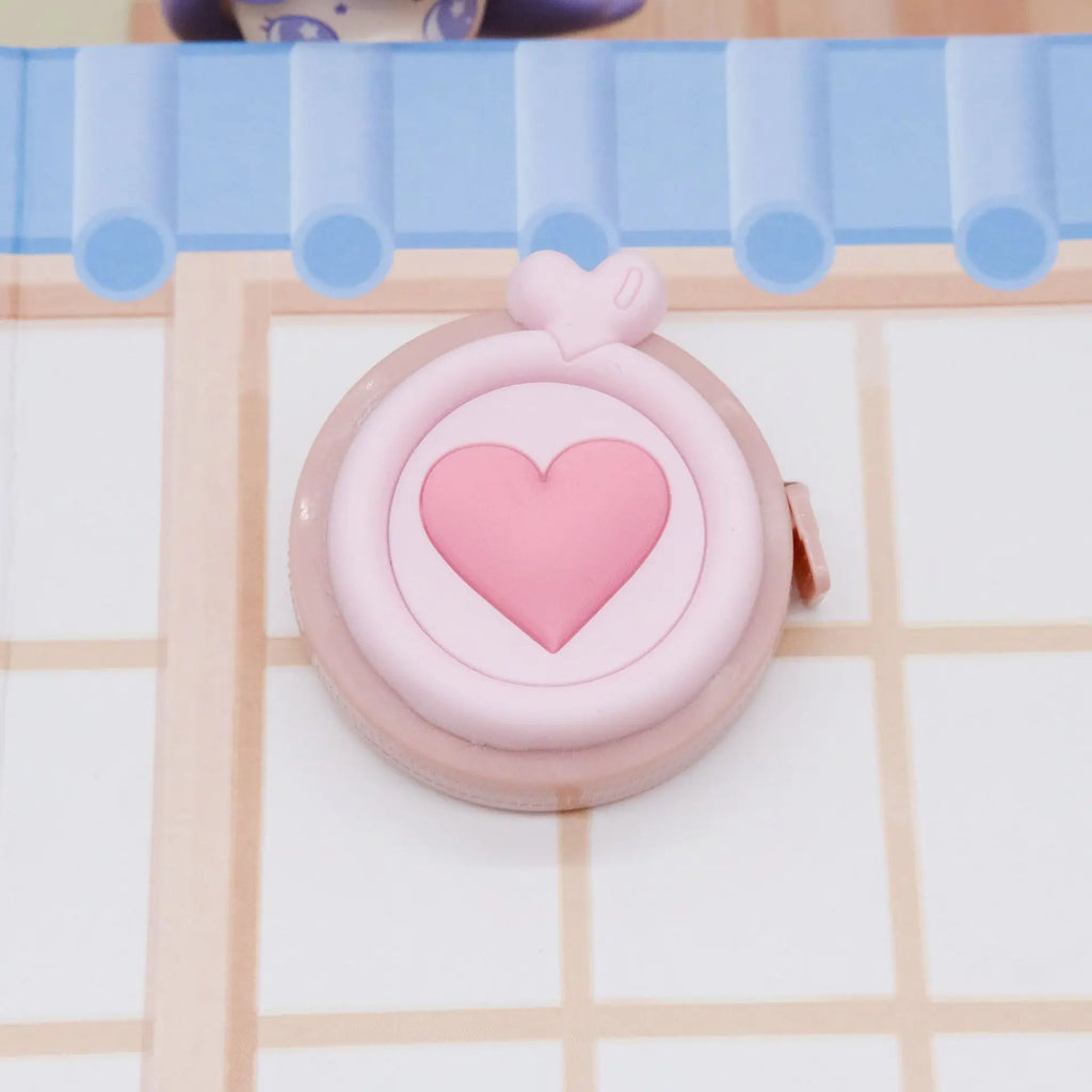 1pc Compact Retractable Pastel Heart-Shaped Mini Tape Measure - for Body Measurements, Clothing