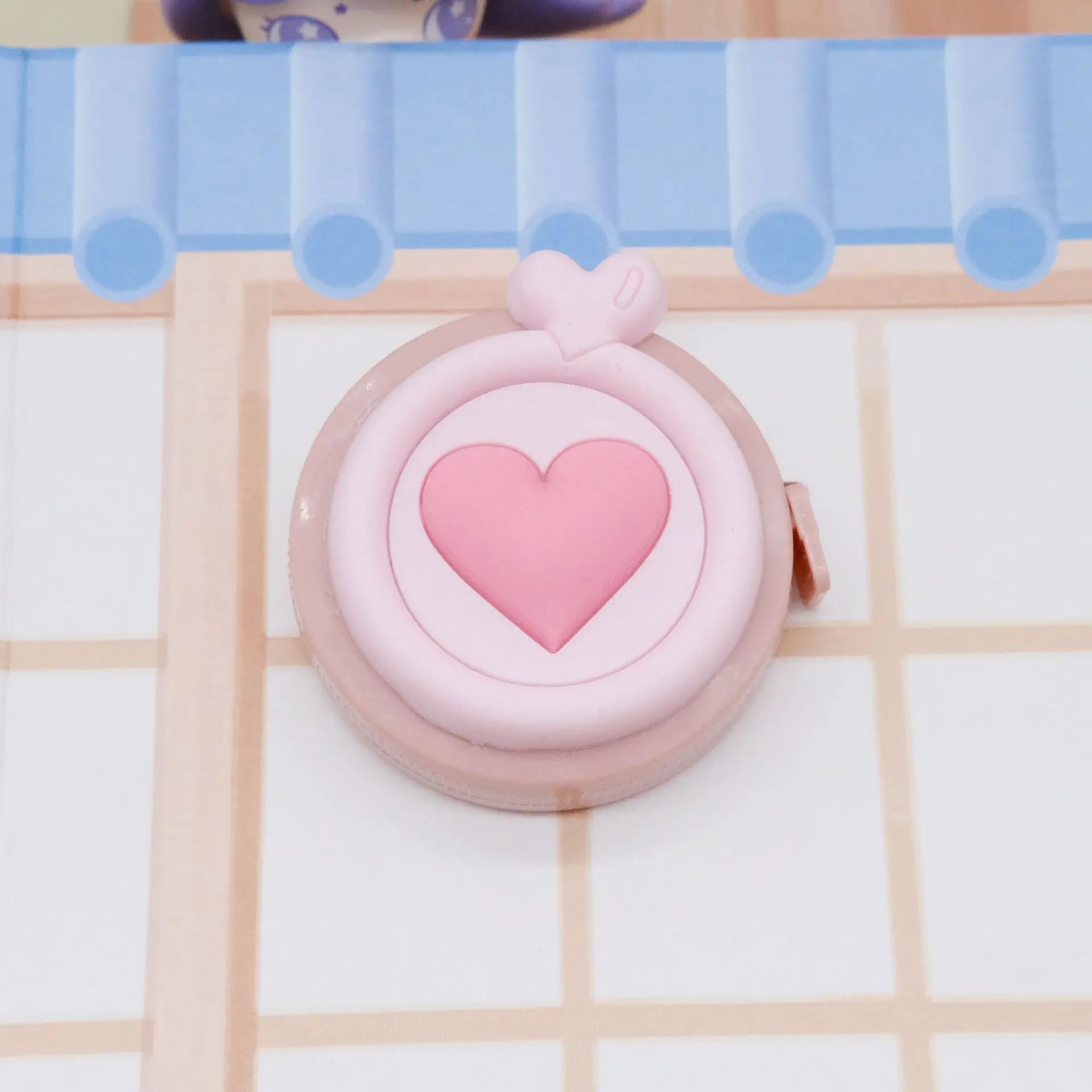 1pc Compact Retractable Pastel Heart-Shaped Mini Tape Measure - for Body Measurements, Clothing
