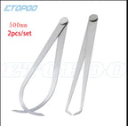 2pcs Calipers 150-450mm Metal Caliper Firm Joint Inside and Outside Caliper Steel Machinist Carving Measurement Tool