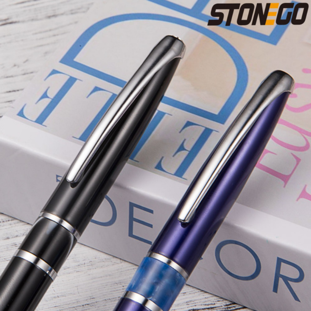 STONEGO Fashion Wallet Pen Short Paragraph Gift Travel Pocket Pen Mini Pocket Short Clip Metal RollerBall Pen Travel Pocket Pen