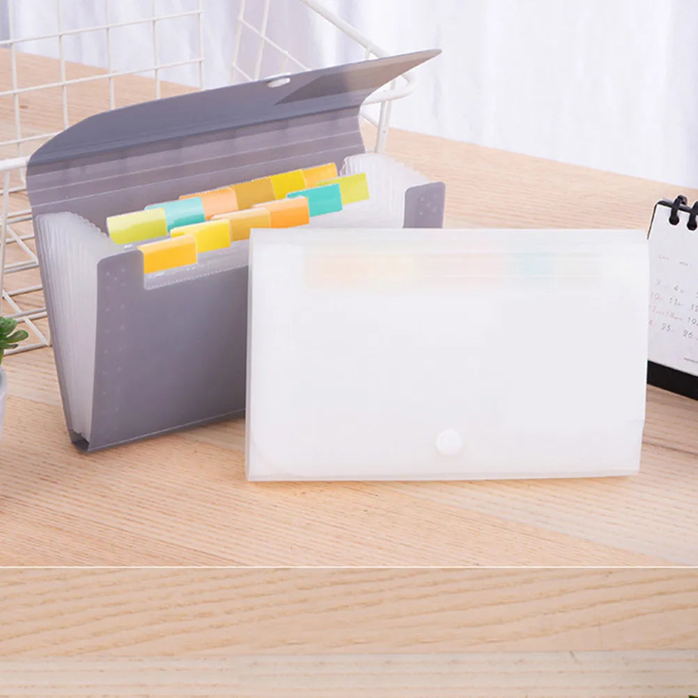 2Pcs Sturdy Plastic Accordion Folder for Paper Organization Portable Lightweight Dust Resistant File Folder for Office Student