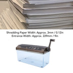 Mini Hand Crank Shredder Portable Paper Shredder A4 Hand Paper Shredding Tool for Documents Home School Office
